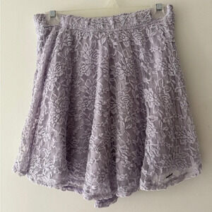 Abercrombie & Fitch Purple Lilac Flower Lace Skirt with Stretchy Waist